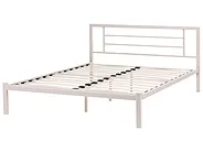 Łóżko Metal CUSSET 160 x 200 cm Jasnobeżowy_1162084