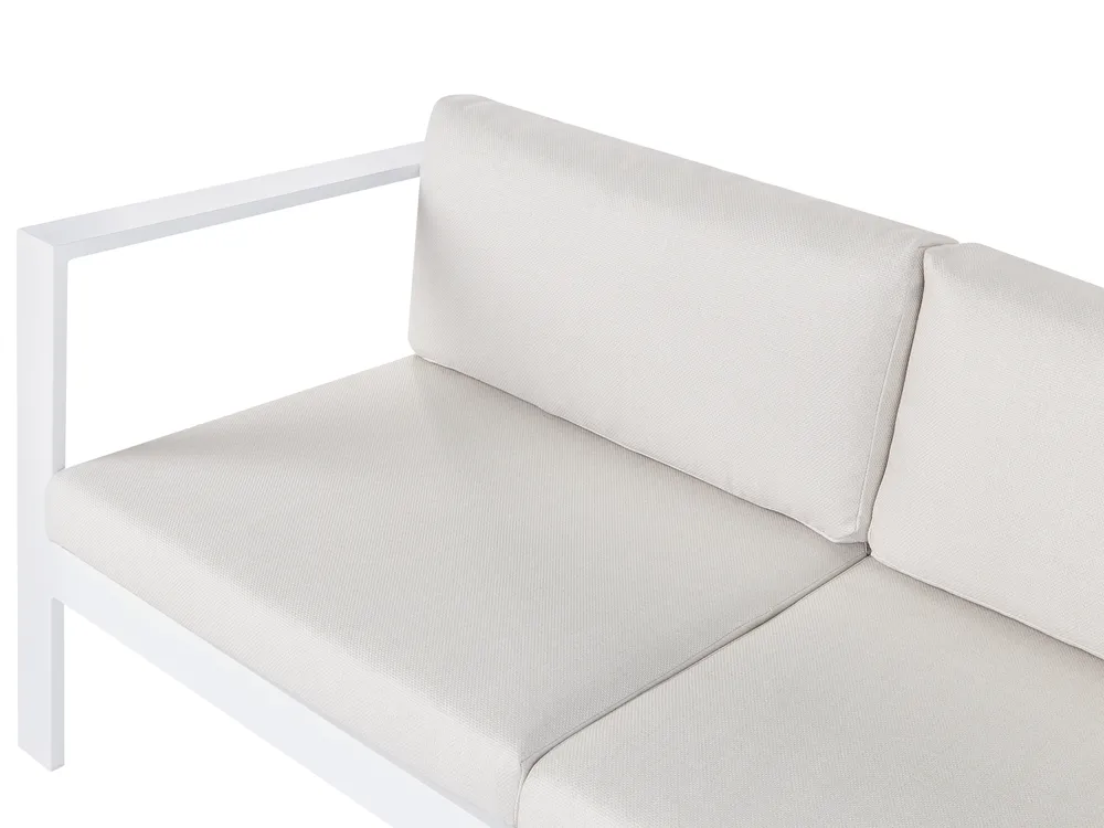 Set di divani angolari da giardino 5 posti MESSINA Metallo Bianco sporco Lato Sinistro_929615