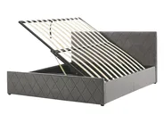 Ottoman Bed ROCHEFORT Velvet Grey 140 x 200 cm (EU Double)_786447