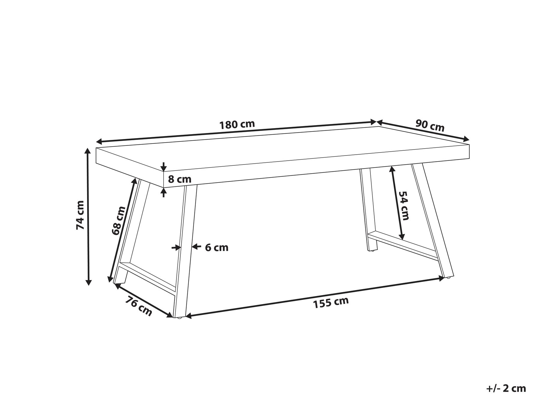 Wooden Dining Table 180 x 90 cm Dark WARTON_961085