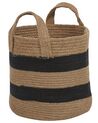 Set of 2 Jute Baskets Beige and Black GEREDE_840211