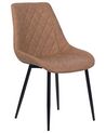 Set of 2 Faux Leather Dining Chairs Golden Brown MARIBEL_716416