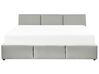 Velvet EU Super King Size Ottoman Bed Light Grey BOUSSE_862571