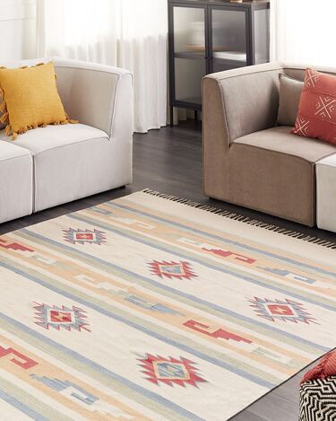 Cotton Kilim Rug 200 x 300 cm Multicolour APARAN