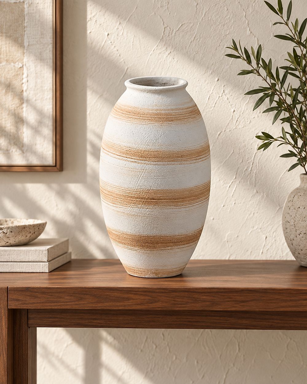 Flower Vase ZERVATA 42 cm Off-White
