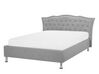 Čalúnená posteľ 140 x 200 cm s úložným priestorom sivá METZ_676824