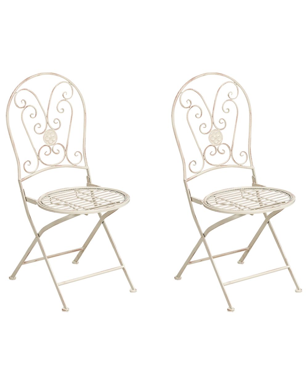 Set di 2 sedie da giardino COGGIA Pieghevole Metallo Beige chiaro