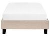 Fabric EU Single Size Bed Beige ROANNE_721494