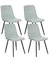 Set of 4 Dining Chairs TUSCOLA Fabric Light Green