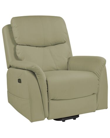 Faux Leather Electric Recliner Chair Green GLORIE