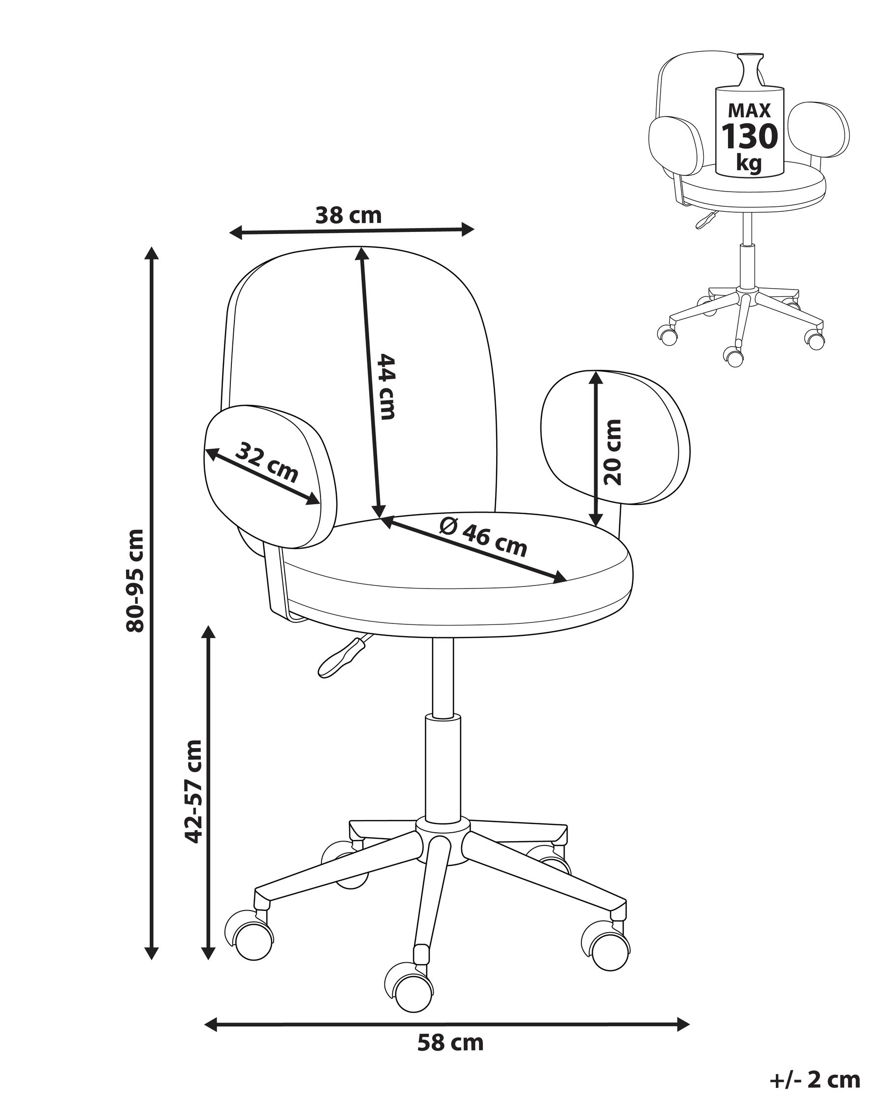 Desk Chair MORAGA Boucle Off-White_932399