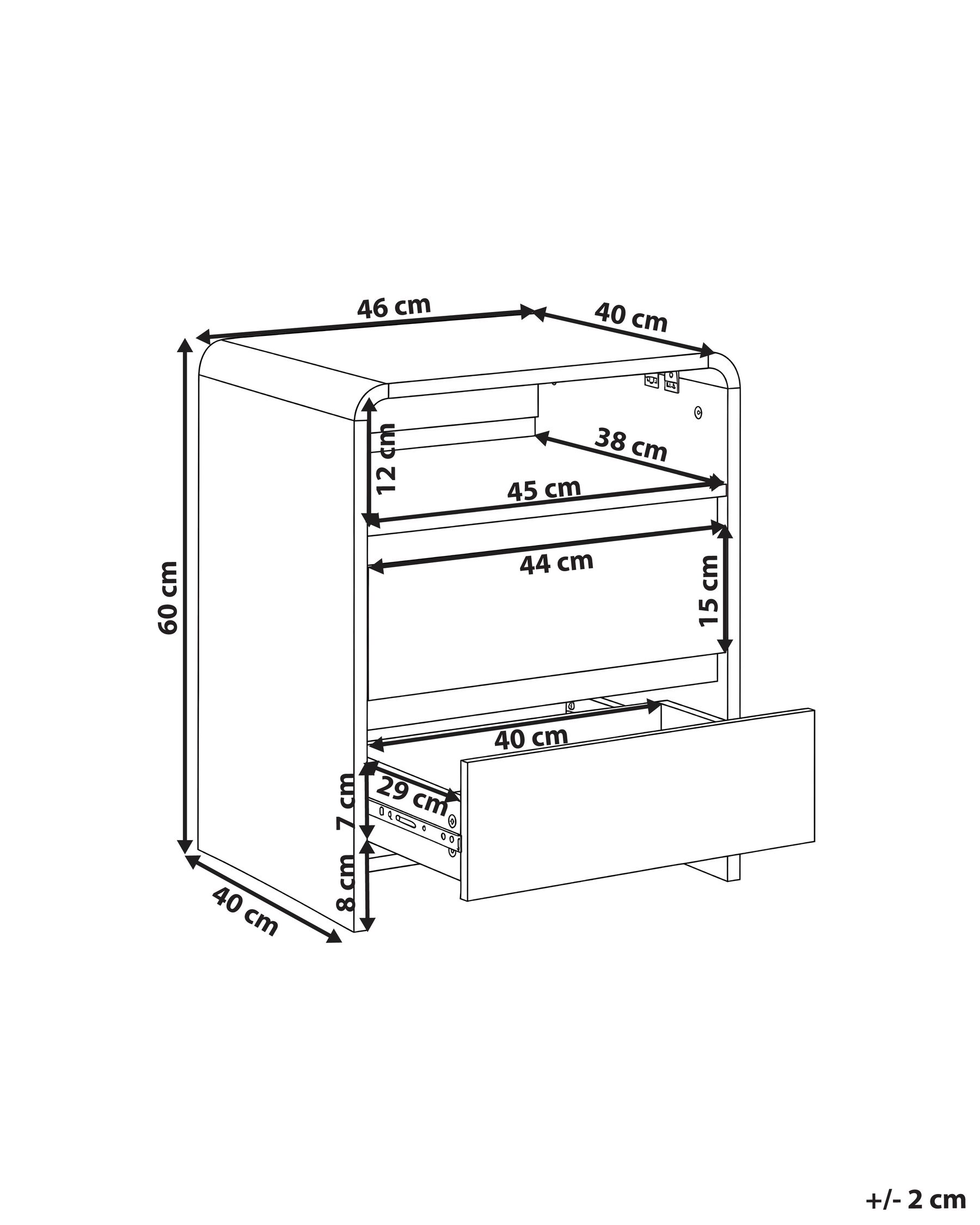 2 Drawer Bedside Table DORRIGO Light Beige_1135016