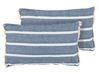 Set of 2 Outdoor Cushions ALPINIA Striped 30 x 50 cm Blue