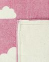 Dětský koberec s potiskem mraků, 60 x 90 cm, růžový, GWALIJAR_790766