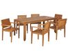 Zestaw ogrodowy drewniany stół i 6 krzeseł jasny BARATTI_869005