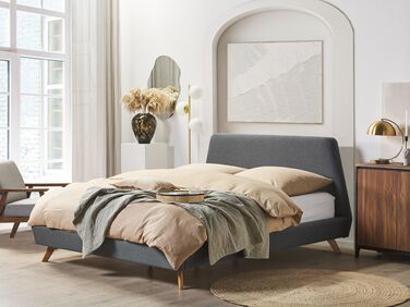 Fabric EU Super King Size Bed Grey VIENNE