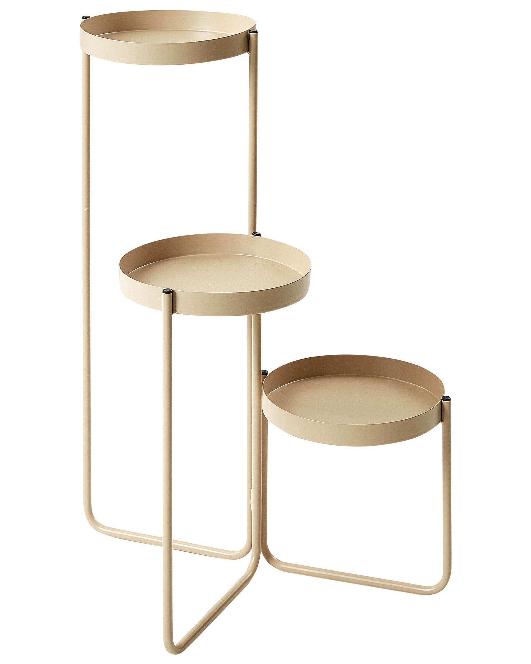 Plantestativ med 3 bakker beige metal FRAGARIA_933806