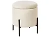 Pouf mit Stauraum WENONA Samtstoff Hellbeige