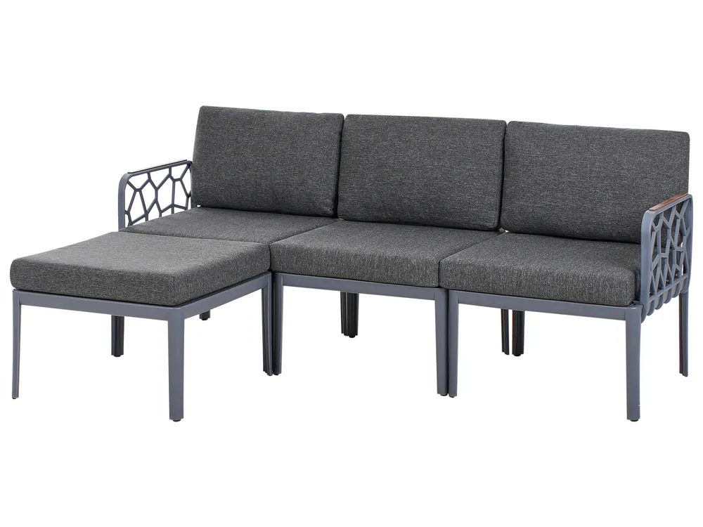 Garden Sofa Set 4 Seater ERICHE Dark Grey_978033
