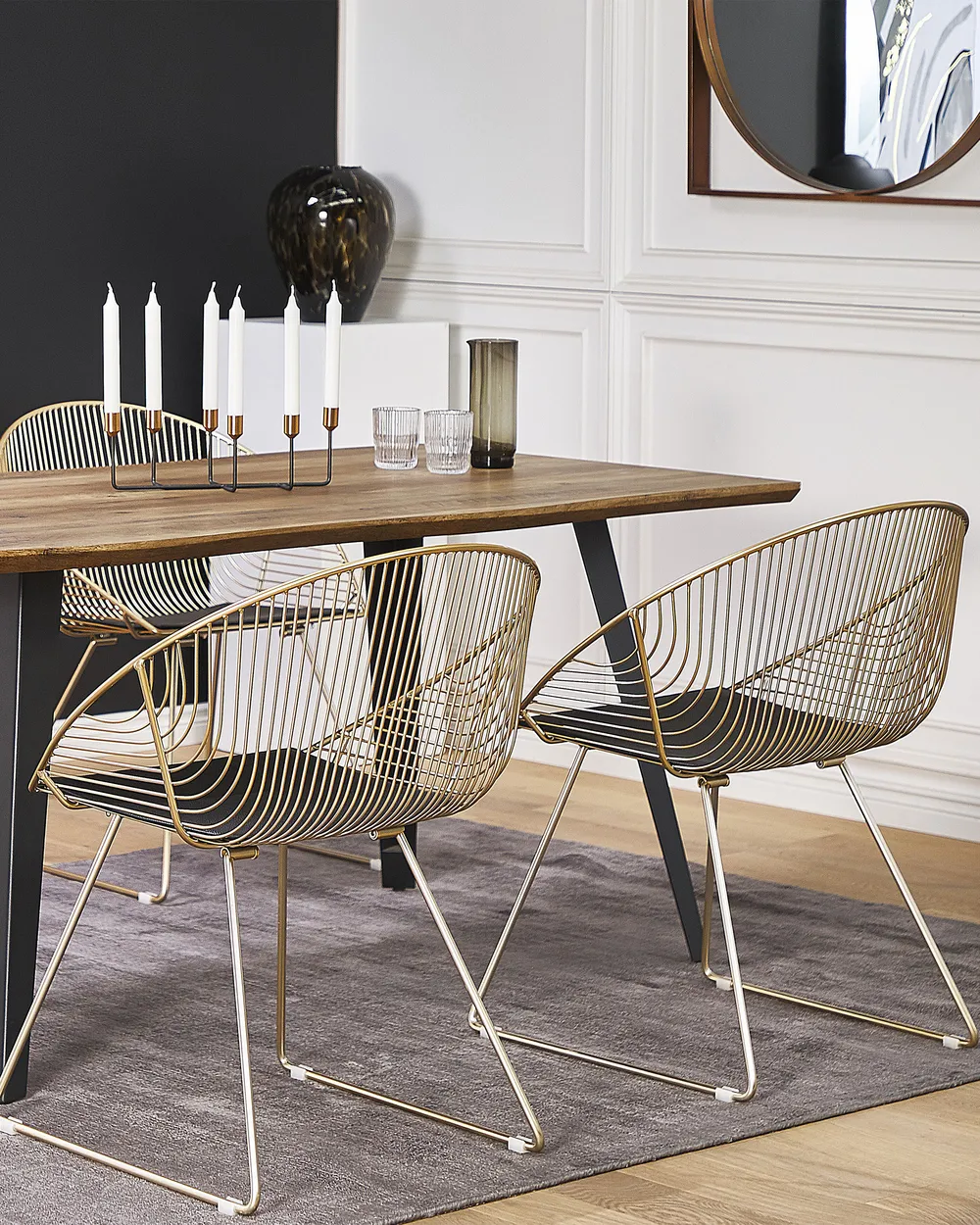 Set di sedie da pranzo AURORA Metallo Oro