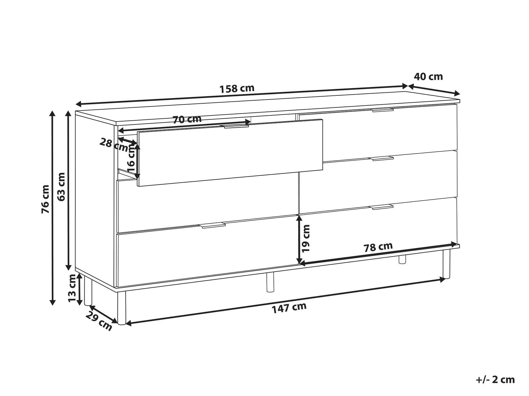 6 Drawer Chest White WALPOLE_949824 6 Drawer Chest White WALPOLE_949824