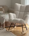 Boucle Rocking Chair White OULU_900343