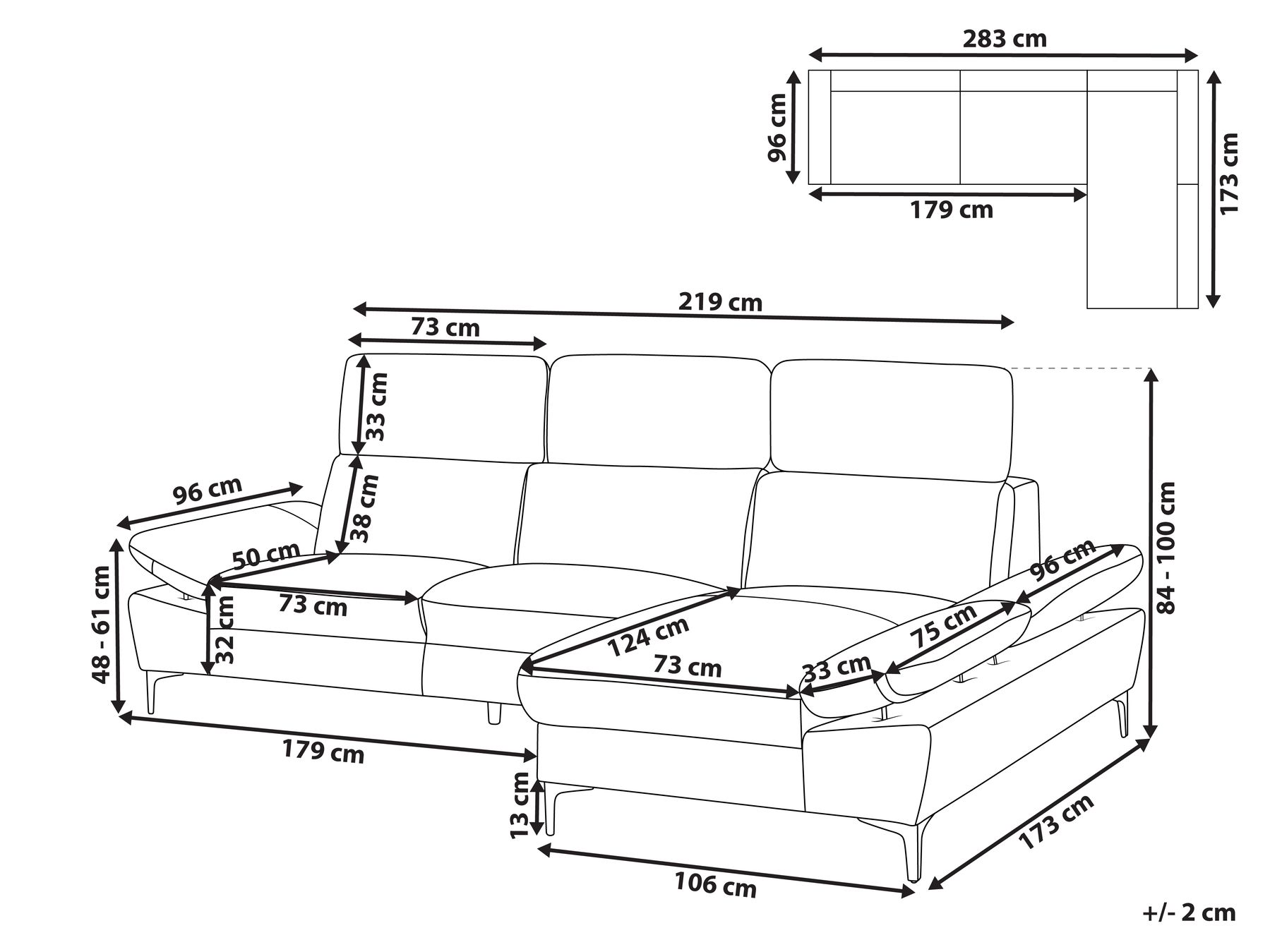 Left Hand Corner Sofa Leather Taupe FARILA_959853