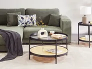 Coffee Table RENO Tempered Glass Black_937166
