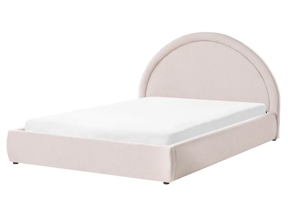 Bett mit Stauraum MOUZON Stoff Hellbeige 160 x 200 cm_1019479
