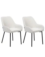 Set of 2 Dining Chairs LOVERNA Corduroy Off-White_1022390