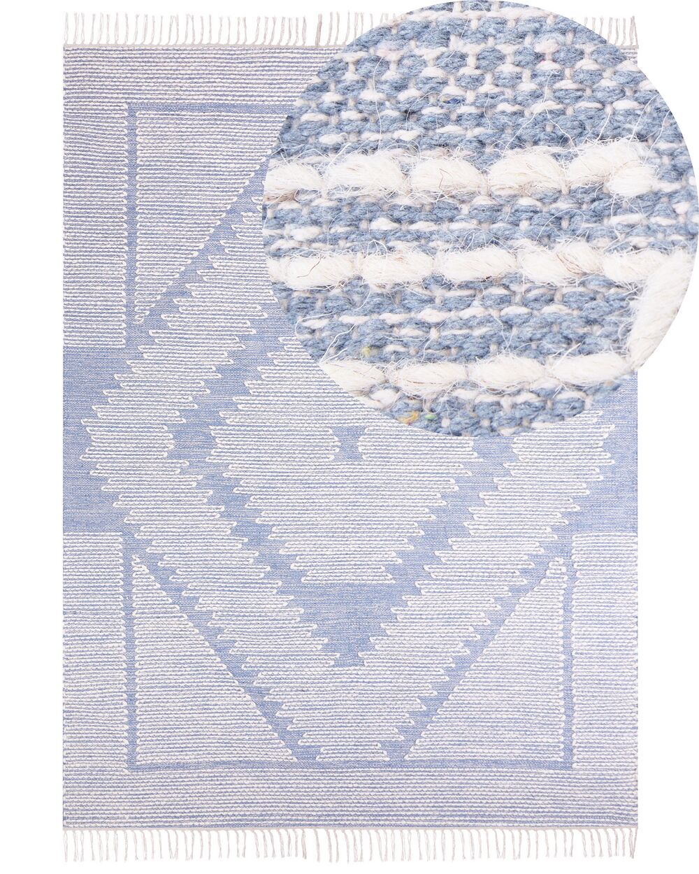 Teppich ANSAR Blau 140 x 200 cm Baumwolle