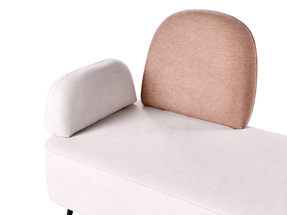 Left-Hand Chaise Longue ARCEY Fabric Brown_943113