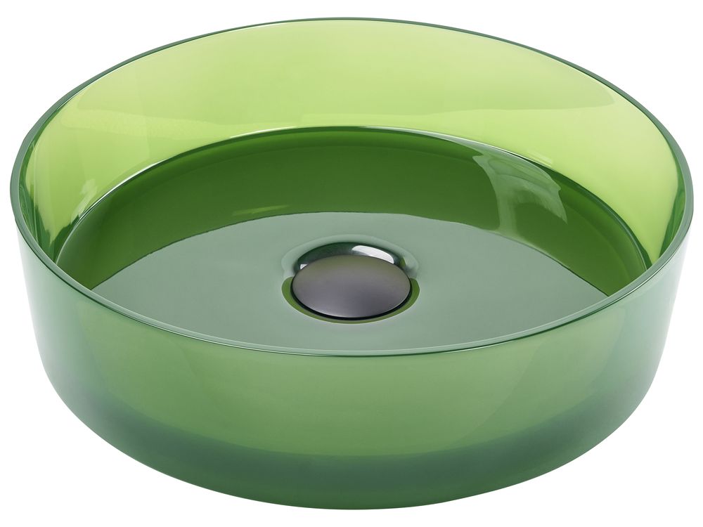 Vask til bordplade TOLOSA ⌀ 36 cm Fast overflade Grøn