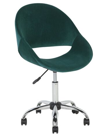 Cadeira de escritório em veludo verde esmeralda SELMA 