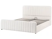 Ottoman Bed LUNAN Boucle White 160 x 200 cm (EU King Size)_1048352