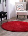 Shaggy Round Area Rug ⌀ 140 cm Red DEMRE_820708