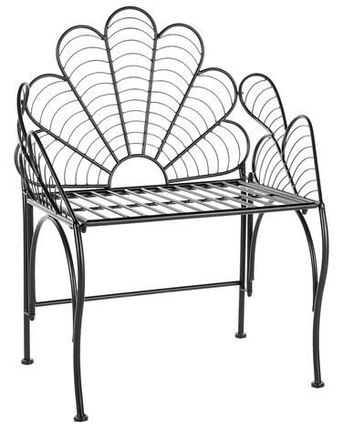 Metal Garden Accent Chair Black LIGURIA 