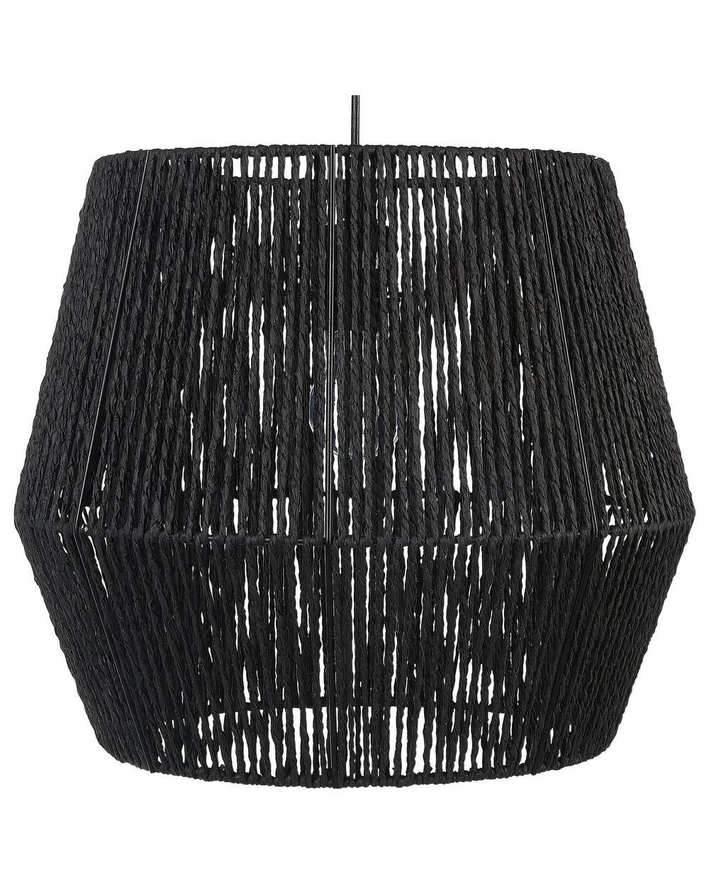 Lampa wisząca GWERU Papierowa plecionka Czarny
