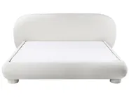 Letto Bouclé BAYEL 180 x 200 cm Bianco sporco_1056400
