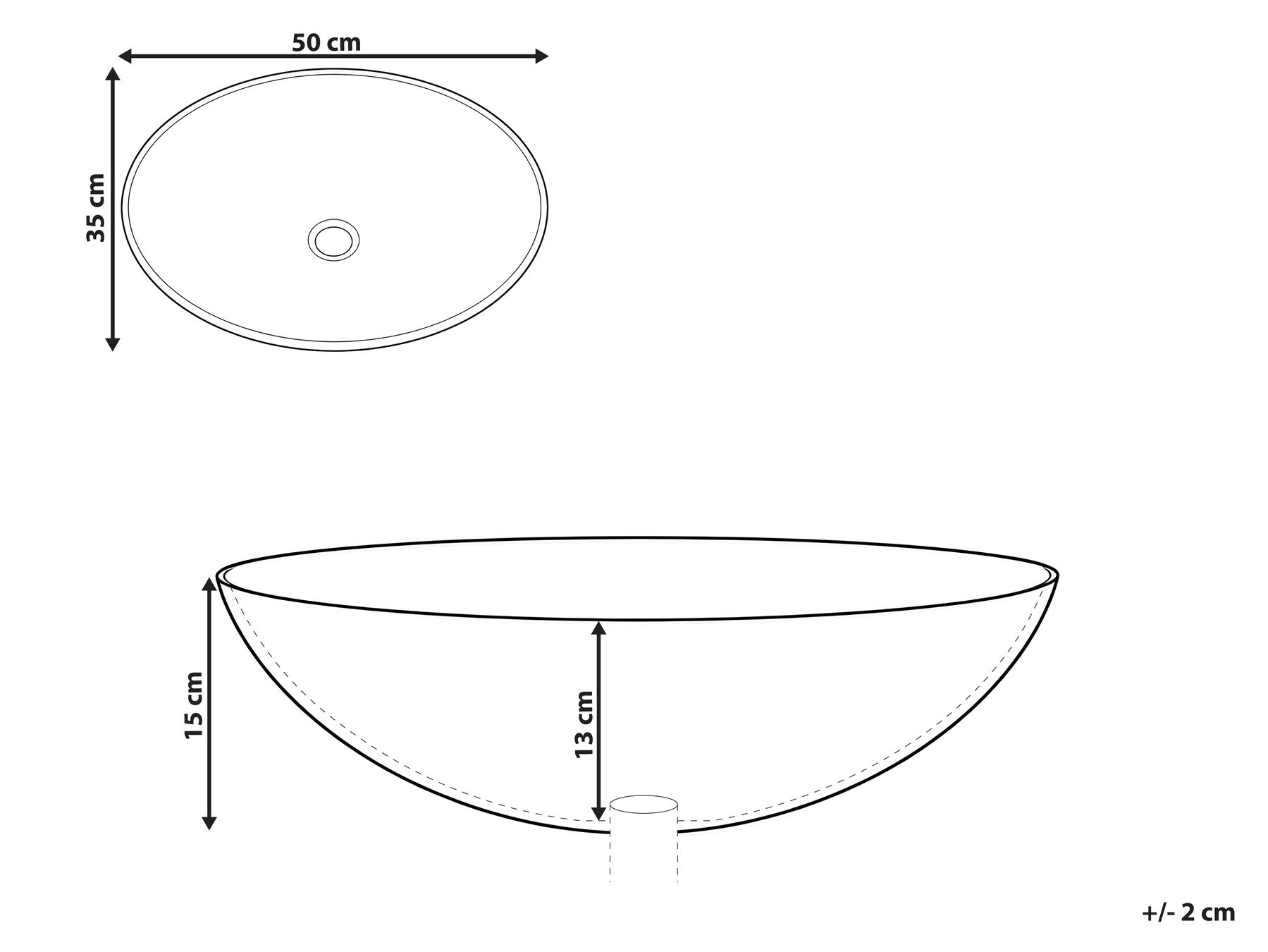 Countertop Basin CALETE 500 x 350 mm White_1098852