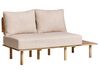 2-Sitzer Sofa Bouclé Stoff mit Ablage Beige SALO_932584