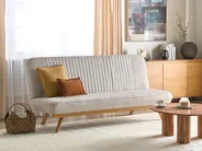 Sofa Bed 2 Seater KALFAFEL Fabric Light Beige_907874