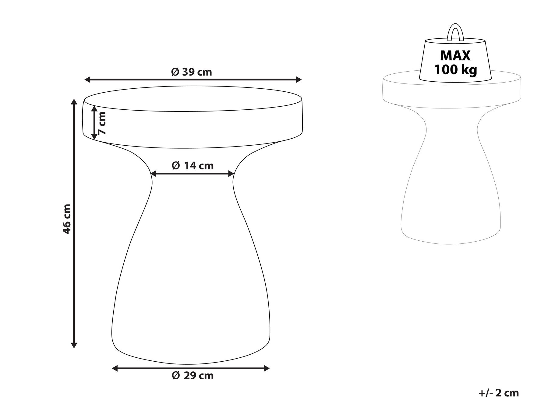 Accent Side Table Off-White Terrazzo Effect BIVIERE_918806
