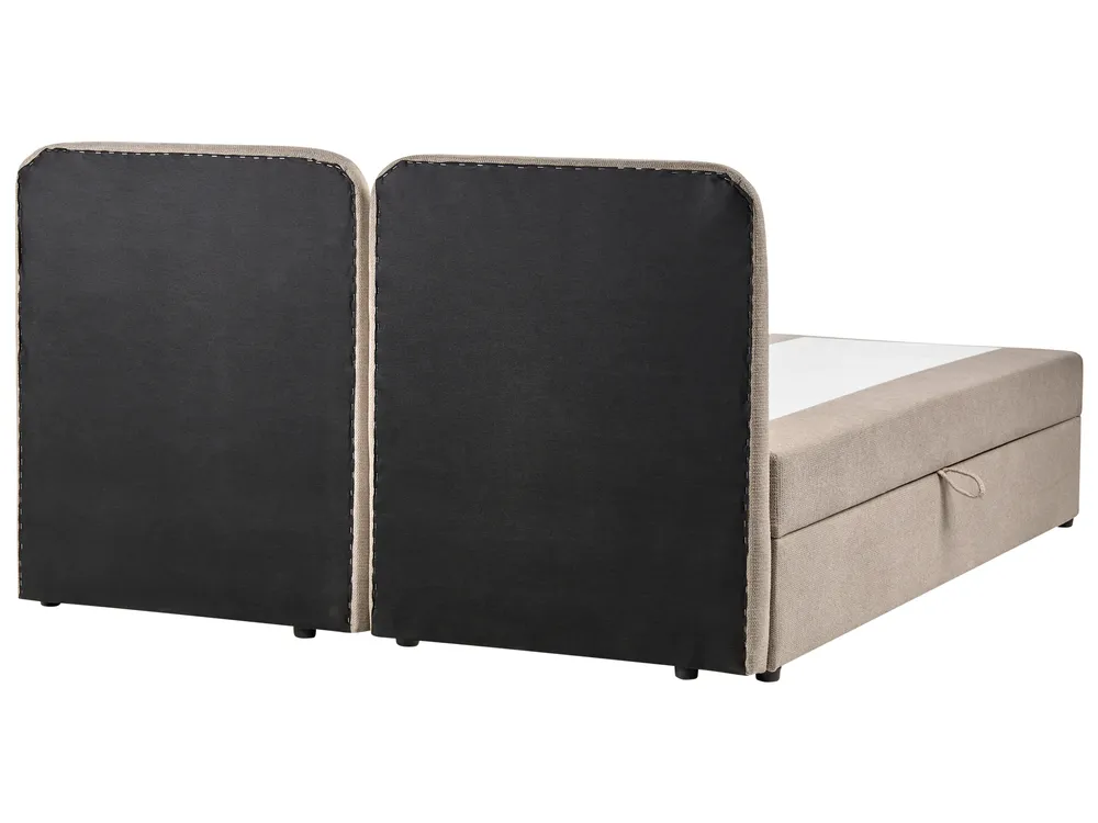 Divano letto con contenitore CHANCELLOR Tessuto Tortora 180 x 200 cm_1062817