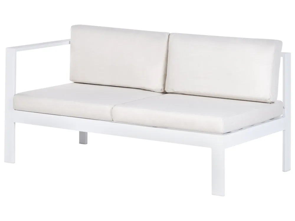 Set di divani angolari da giardino 5 posti MESSINA Metallo Bianco sporco Lato Sinistro_929609
