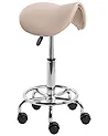 Saddle Stool DUMONT Faux Leather Beige