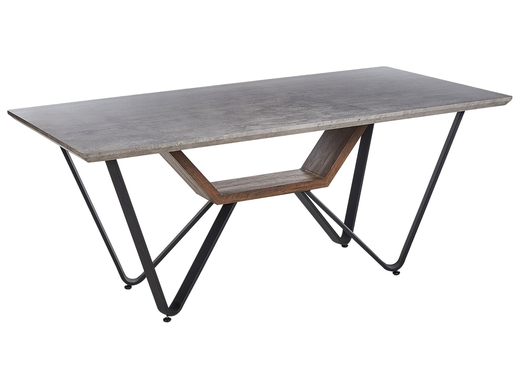 Jídelní stůl s betonovým vzhledem 180 x 90 cm šedý/černý BANDURA_872219
