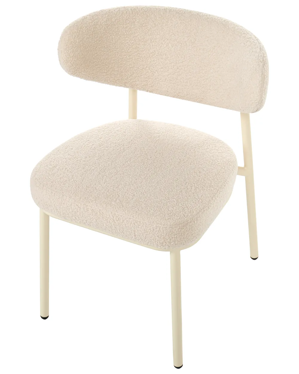 Set of 2 Dining Chairs UNITY Boucle Light Beige_1039833