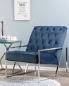 Fauteuil en velours bleu foncé HARSTAD_747311