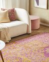 Tappeto lana rosa e giallo 140 x 200 cm AVANOS_830708
